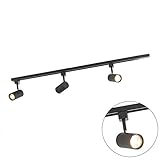 QAZQA - Modern Modernes 1-Phasen-Schienensystem Komplettset I Spotlight I Deckenspot I Deckenstrahler I Strahler mit 3-flammig Spot I Spotlight I Deckenspot I Deckenstrahler I Strahler I Lampe I Leuch