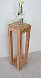 Martin Weddeling Blumensäule aus Kernbuche Massivholz, 30x30x100cm, Dekosäule mit 2 Ablagen, Handgefertigt in Deutschland