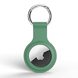 Andwing Silikon Hülle für AirTag, Schutzhülle Kompatibel mit Apple für AirTags Tracker, Keyring Abdeckung Case für Schlüssel, Schlüsselanhänger für AirTag,für AirTags Hülle Dunkelgrün