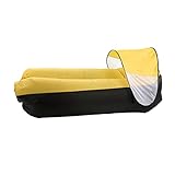 TOPINCN Aufblasbares Sofa, Reißfest, Tragbare Aufblasbare Liege, Luftsofa, Einfaches Aufblasen mit Aufbewahrungstasche für Erwachsene Zum Wandern (Schwarz Plus Gelb)