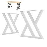 NWELD Tischfüsse Tischbeine Metall Zickzack Weiß 88x72x8cm Tischkufen DIY - Tischbein Set - Tischfuß Loft. Industriestil für Couchtisch. Esstisch. Schreibtisch