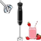 Bonsenkitchen Pürierstab, Stabmixer Elektrischer, 1000W Pürierstab Edelstahl, 2 Geschwindigkeiten, für Babynahrung, Suppe, Smoothies, Püree, Sauce hand blender, Schwarz, HB3201