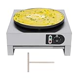 LGODDYS Elektrischer Crêpes-Pfannenbereiter, mit Spender, Crêpes-Maker, 40 cm Durchmesser, Edelstahl, Antihaftbeschichtung