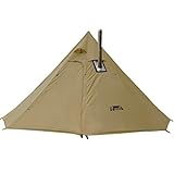 Tipi Hot Tent Version 2 mit Herdwagenheber, leicht, Stehraum, Tipi für Jagd, Rucksackreisen, Camping, Wandern (T1_V2 Large, Khaki)
