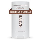 Native Deodorant für Frauen & Männer - ohne Alkohol & aluminiumfrei - Kokosnuss- & Vanille-Duft - mit natürlichen Auszügen aus Sheabutter, Kokosöl & Natron - 72 Stunden Schutz vor Geruch - 1 x 75 g