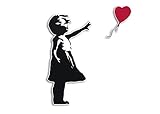 Banksy Girl Love Fly away Kult Aufkleber | Art Wand Graffiti Vinyl Sticker | Style Trend Deko Wetterfest UV-Beständig