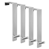 ARTOYS Edelstahl Türhaken zum Einhängen, 4er Set – 4 cm Breite, 17,7 cm Länge – Schwerlastfähig, Schaumstoffschutz, Bohrfrei – Perfekt für Türen, Kleidung, Taschen & mehr