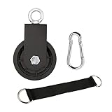 Sosoport 1 Satz Fitness-Zubehör Fitness geräte fitnessgeräte rücken Training Leiter-Heberolle einzelne Riemenscheibe Rad Fitness-Umlenkrolle mit Nylonriemen Seilzug Aluminiumlegierung Black