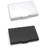 PLABBDPL Visitenkartenetui, 2 Pcs Edelstahl Visitenkarten...