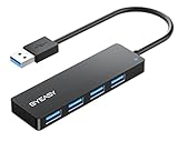 USB Hub, BYEASY 4 Port USB 3.0 Hub, Ultra Slim Portable Data Hub Applicable for iMac Pro, MacBook Air, Mac Mini/Pro, Surface Pro, Notebook PC, Laptop, USB Flash Drives, and Mobile HDD (Leather Black)