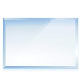 BIJON Funkenschutz-Platte mit Facettenschliff | Glasplatte Kaminofen | Kaminschutz mit ESG Sicherheitsglas | Kamin Zubehör | Kamin Glasplatte | Rechteck 50 x 80 cm | 6mm