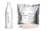 Blondierungspulver Rosa 500 g + Entwickler 6 Prozent 1 L – Staubfreies Blondierpulver Set – Aufhellung bis zu 9+ Tonstufen – Haaraufheller Kit - mit ANTI-YELLOW MOLECULES