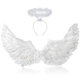 YeahBoom 80CM Engelsflügel Weiß mit Heiligenschein,Engel...