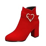 Generisch Damen Ankle Boots, Frauen Stiefeletten Westernstiefel Winter Stiefeletten Absatz Lederstiefel mit Blockabsatz Mittlerer Wade Reitstiefel Retro Western Cowboy Lederstiefel Spitze