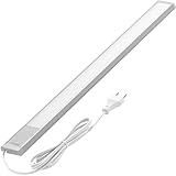 Oktaplex Riva Unterbauleuchte Küche LED flach warmweiß 57,5cm 730lm Küchenlicht mit Schalter 10,4W 230V Unterschrankleuchte silber