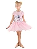 Denokids Tüllkleid, Baumwollkleid mit Tüllrock, Katzen-Einhorn-Glitzerdruck, silberglänzender Bund, stilvolle Tüllkleider für Mädchen, rosa, von 3–8 Jahren | 7 Alter