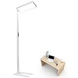ShineMuse LED Stehlampe für Büro,UGR98,2m Vollspektrum Tageslichtlampe dual Stehleuchte Stehlampe dimmbar,Augenschutz Deckenfluter, 4000K Standleuchte Office Leselampe für Kinderzimmer weiß