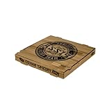 Generisch 100 Stück Pizzakartons Pizzaboxen braun kraft NYC New York Pizzaschachteln Pizzakarton Pizzabäcker Verschiedene Größen zur Auswahl (26x26x4)