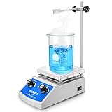 ANZESER Magnetrührer Heizplatte 120x120mm 380°C zum gleichzeitigen Mischen Rühren und Erhitzen EU-Stecker, PTFE_(Polytetrafluorethylen), Aluminium