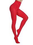 EVERSWE 80D Microfaser Damen Strumpfhose (S/M, Rot)