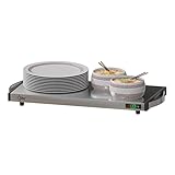 SUNTEC Warmhalteplatte aus Edelstahl – Elektrisch und kabellos – Essen warm auf dem Teller servieren – Zum Warmhalten von Speisen wie z.B. Suppe – Gastro Buffet Speisenwärmer – WHP-7086 cordless prime