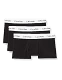 Calvin Klein Herren 3er Pack Boxershorts Low Rise Trunks Baumwolle mit Stretch, Schwarz (Black), M