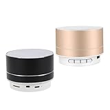 HOMSFOU 2 Stück Kabelloser Mini Bass Lautsprecher Tragbarer LED Audio Lautsprecher für Musik Streaming USB Karten Kompatibel für Reisen und Unterwegs