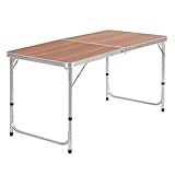 CampFeuer Aluminium Campingtisch für 6 Personen | 120 x 60 cm | Gartentisch faltbar, Falttisch, Balkontisch klappbar | Outdoortisch höhenverstellbar, Rolltisch für Camping, Garten, Terrasse