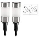 ASOFTY 2 Stück Solar LED Grablicht, Solar Grableuchte mit 2 Erdspieß und Aufkleber, LED Grabkerze, Outdoor Grablicht Solarbetrieben für Grabdeko, Erinnerung (Warmweiß)