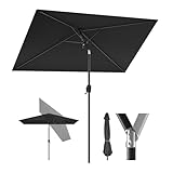HOMEDEMO Sonnenschirm Balkon Rechteckig 210x150 cm, Anthrazit Schutz 50+ Knickbar Neigbar Sonnenschutzschirm