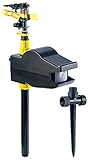 Exbuster Tiervertreiber: Wasserstrahl-Tierschreck mit PIR-Sensor, batteriebetrieben, 60 m² (Katzenvertreiber, Tiervertreiber Wasser, Reiherschreck mit Bewegungsmelder)