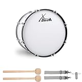 XDrum MBD-218 Marsch Bass Trommel, Fußball Pauke 18' x 12' (6,5 kg, 4 Ösen, Spannschrauben, inkl. Paar Schlägel, Tragegurte, Stimmschlüssel) weiß (20')