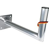 SCHWAIGER SAT Halterung Wand 45cm Satelliten Wandhalterung Satellitenschüssel Halter Aluminium TÜV geprüft 90° Winkel Rostfrei Antennenhalterung Antenne