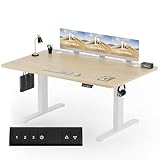 Homall Höhenverstellbarer Schreibtisch 160x80 cm, Elektrischer Schreibtisch mit Vierteilige Tischplatte, Computertisch mit Memory Funktion,Standing Desk