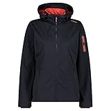 CMP - Leichte Softshelljacke für Damen mit abnehmbarer Kapuze, Schwarz, D40