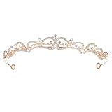 Tyqour Hochzeit Braut Kristall Tiara Diadem Kristall Krone Tiara Mädchen Damen Diadem Gold Braut Haarschmuck Prinzessin Kron Hochzeit Königin Krone Dekoration für Geburtstag Kostüm Abschlussball Party