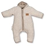 ULLENBOOM® Wollwalk Overall Baby - Walkoverall Größe 62/68, ca. 3-6 Monate - Aus Schurwolle, 100% mulesingfrei - Overall für Baby bis Kleinkind - Ideal für Herbst und Winter, Sand