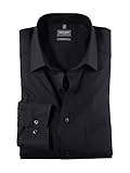 OLYMP Herren Businesshemd Langarm Luxor,Einfarbig,Comfort fit,New Kent,schwarz 68,43