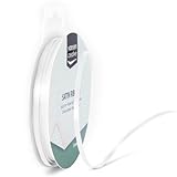 Vaessen Creative Satinband 3mmx10m Weiß, Schleifenband, Dekoband, Bänder zum Basteln, Stoffbänder für Hochzeit, Taufe Und Geburtstagsgeschenke