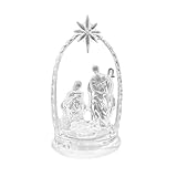 Weihnachtskrippe aus transparentem Acryl mit buntem LED-Licht, Weihnachtskrippe, Krippenfigur, Krippe
