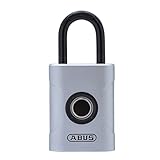 ABUS Touch 57/45 Fingerabdruck-Schloss - schlüsselloses, wetterfestes Vorhängeschloss - IP66 & IP68 - für Gym, Büro, Haus, Garten u.v.m., Silber, 45mm