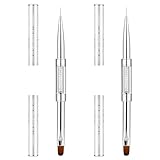 2 Stück Nagelpinsel Pinsel für Gelnägel Nageldesign Pinsel Dünn Doppel-Ende Nageldesign Pinsel zu Hause für Nailart UV Gelpinsel für DIY Nagelkunst Designs