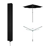 JKITNHJOT Wäschespinne Schutzhülle 160x15x15cm – wasserdichte Abdeckung aus 210D Oxford, UV-beständig & Winterfest, mit Reißverschluss & Kordelzug, Passend für Leifheit & Andere Modelle