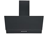 Respekta Dunstabzugshaube in mattschwarz mit Glasschirm/Kopffreie Schräghaube 60 cm/A+ / Abluft- und Umluftbetrieb/Luftstrom 297,9 m³/h / 47–67 dB / CH35060MS-19