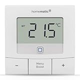 Homematic IP Smart Home Wandthermostat – Basic, digitales Thermostat für Heizkörper mit/ohne App, Alexa, Google Assistant, Temperaturmessung, Energie sparen, 154666A0