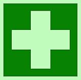 KNS Erste-Hilfe-Schild nachleuchtend, DIN BGV A8, Kunststoff, Signalgrün-Weiß, Funktional