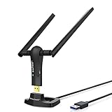 BrosTrend AC1200 USB WLAN Stick, WiFi Adapter für Desktop Laptop PC mit Windows 11/10 /8/7 hohe Reichweite, Dual-WLAN bis zu 867 Mbit/s 5 GHz, 300 Mbit/s 2,4 GHz, mit Zwei 5 dBi-Antennen, USB3.0