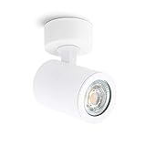 linovum TENJO Deckenspot Wandstrahler schwenkbar weiß rund mit GU10 LED 2W warmweiß - 230V Strahler Innen Decke Wand drehbar