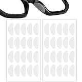 20 Paar Nasenpads Brille Selbstklebend 1mm D Form Anti Rutsch Brille Nasenpads Silikon Transparent Dünne Rutschfeste Selbstklebende Nasenpads Brillezubehör für Brillen Sonnenbrillen Schutzbrille