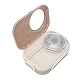 Naroote 1450 Ml -Lunchbox, Doppellagiges Edelstahlfach, Lebensmittelbehälter, Silikon-Dichtungsring, Löffel-Set, Ideal für, Studenten, Schule, Picknick und Camping (Kaffeefarbe)